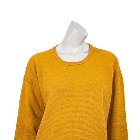 C.T. Plage Cotton Wool Crew Neck Sweater in Mustard Brown Women's Size 40 - Picture 6 of 10